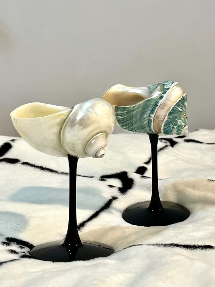 Home Decor Niche - Creatief Retro Niche Wijnglas Natuurlijke Schelp