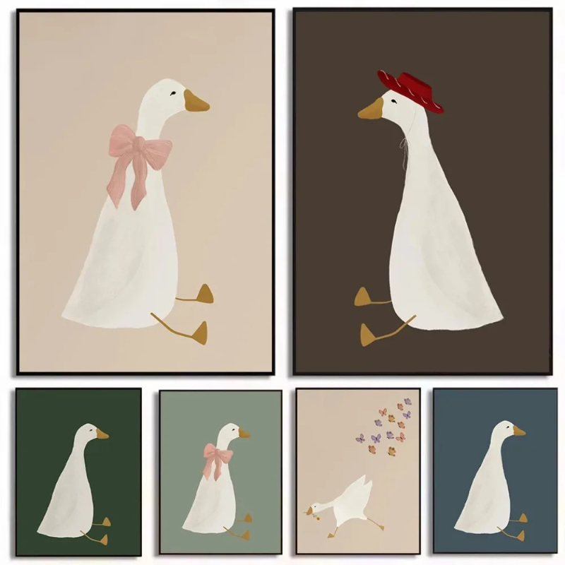 Home Decor Duck - Roze Boog Gans Hoed Moeder Eend
