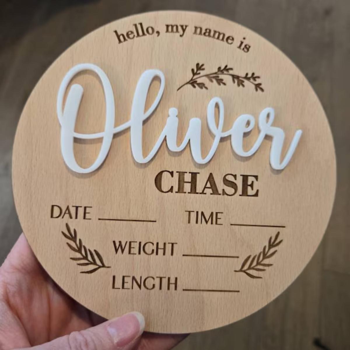 Home Decor Unique - 1Pc Aangepaste Baby Aankondiging Teken Houten