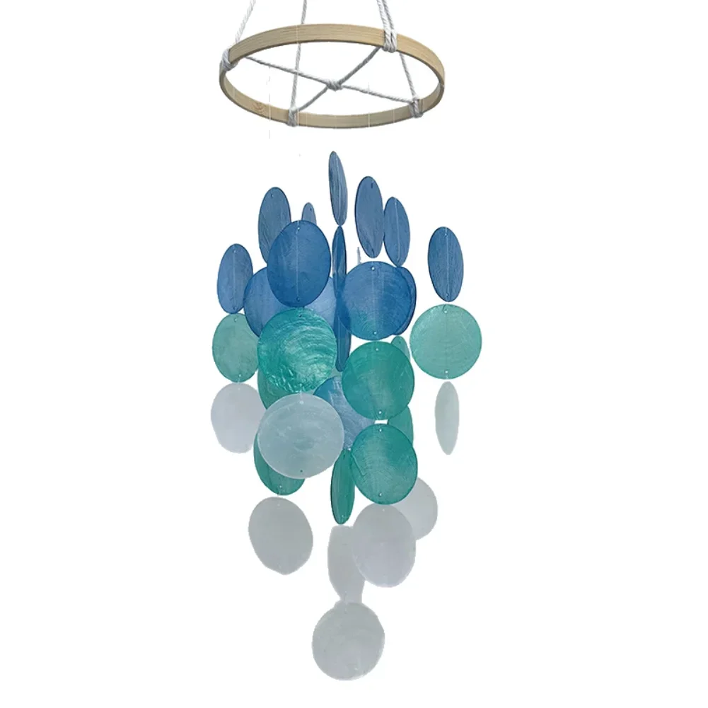 Boho Wind Chimes - Handgemaakte Boheemse schelpenwindgong met parelmoeraccenten voor