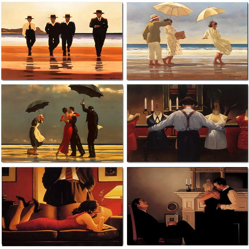 Geometric Wall Art - Schotse kunstenaar Jack Vettriano Portretkunstwerk Canvas