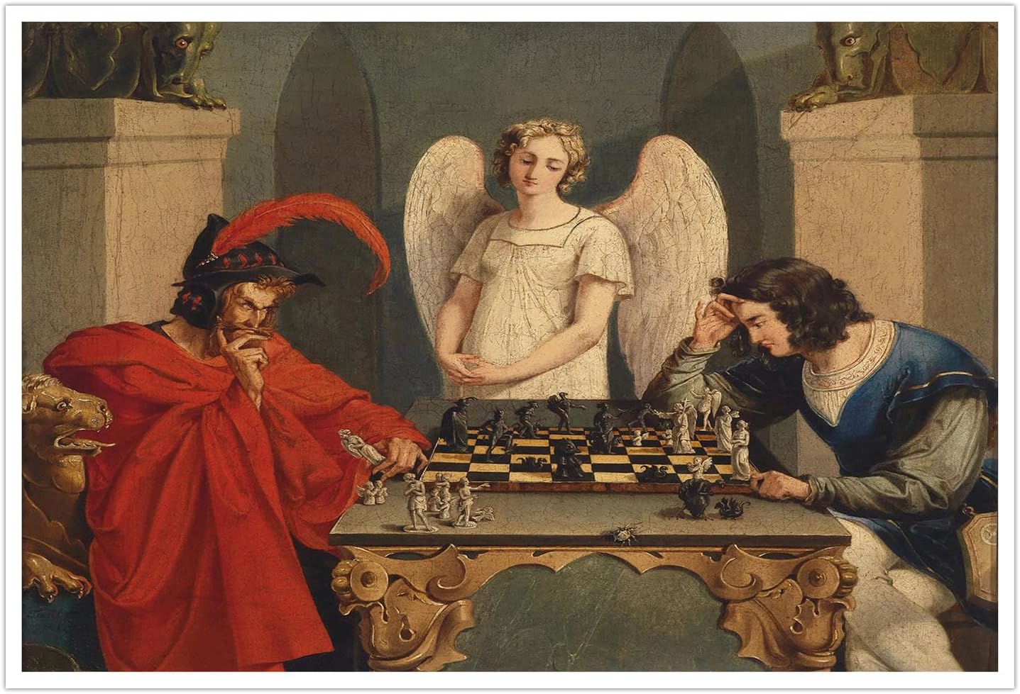 Geometric Wall Art - IUHYVMSM Vintage Faust en Mephistopheles spelen