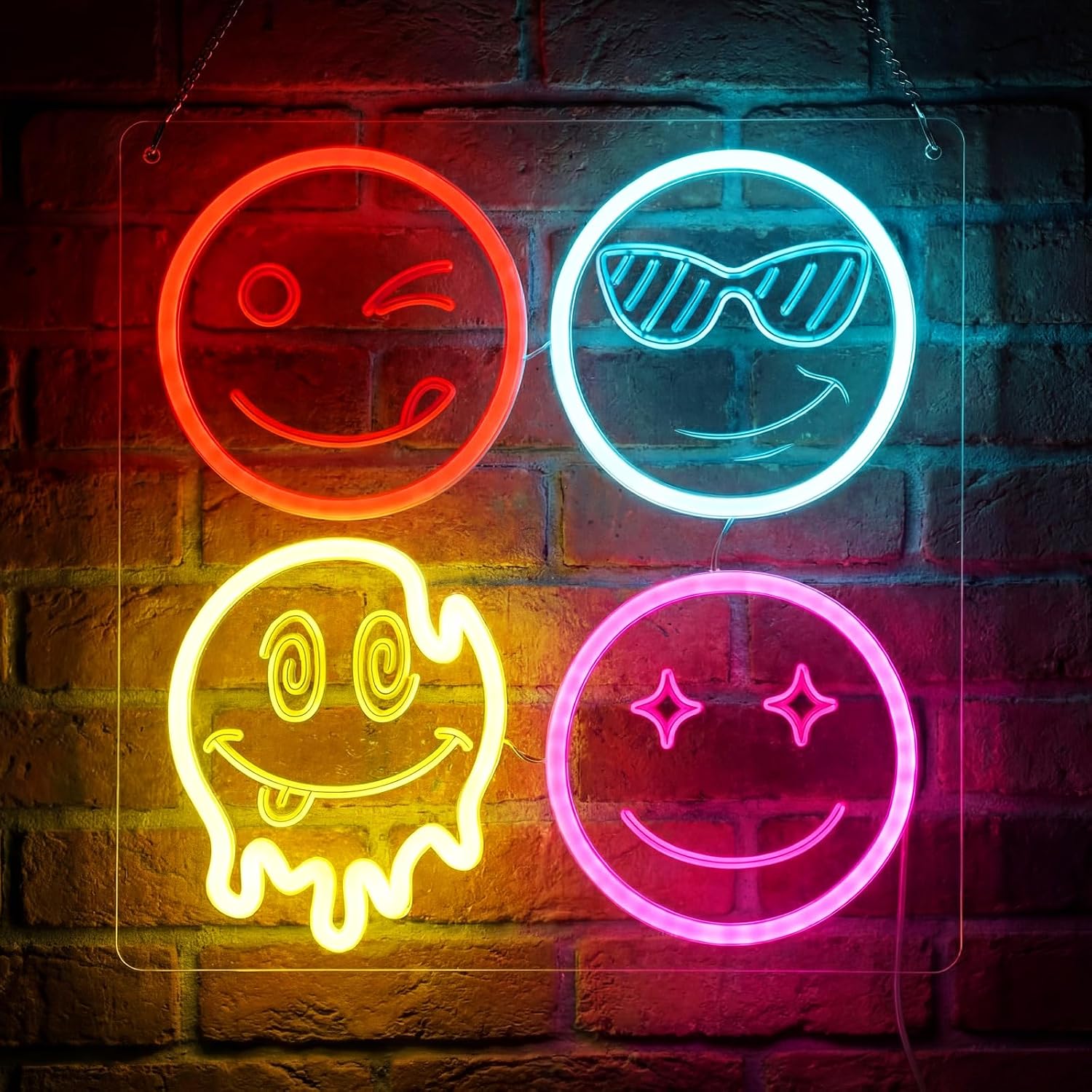 Home Decor Emoji - Schattig Smiley Face LED Neonbord Emoji