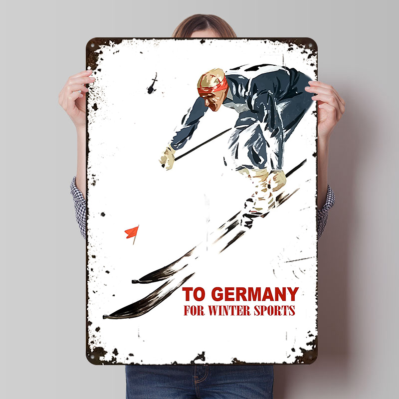 Germany Home Decor - Ski naar Duitsland Metalen Poster Aangepaste
