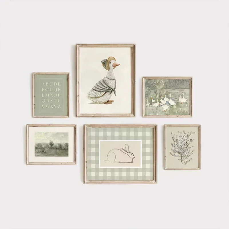 Home Decor Duck - Groene Boheemse kinderkamer galerij muurposter salie