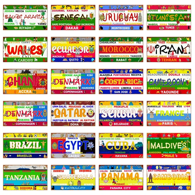 Home Decor Qatar - Qatar Tunesië Brazilië Cuba Tin Plaat
