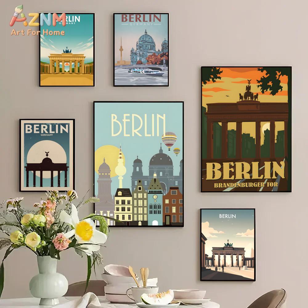 Germany Home Decor - AZNM Berlijn Duitsland Landmark frameloze canvas
