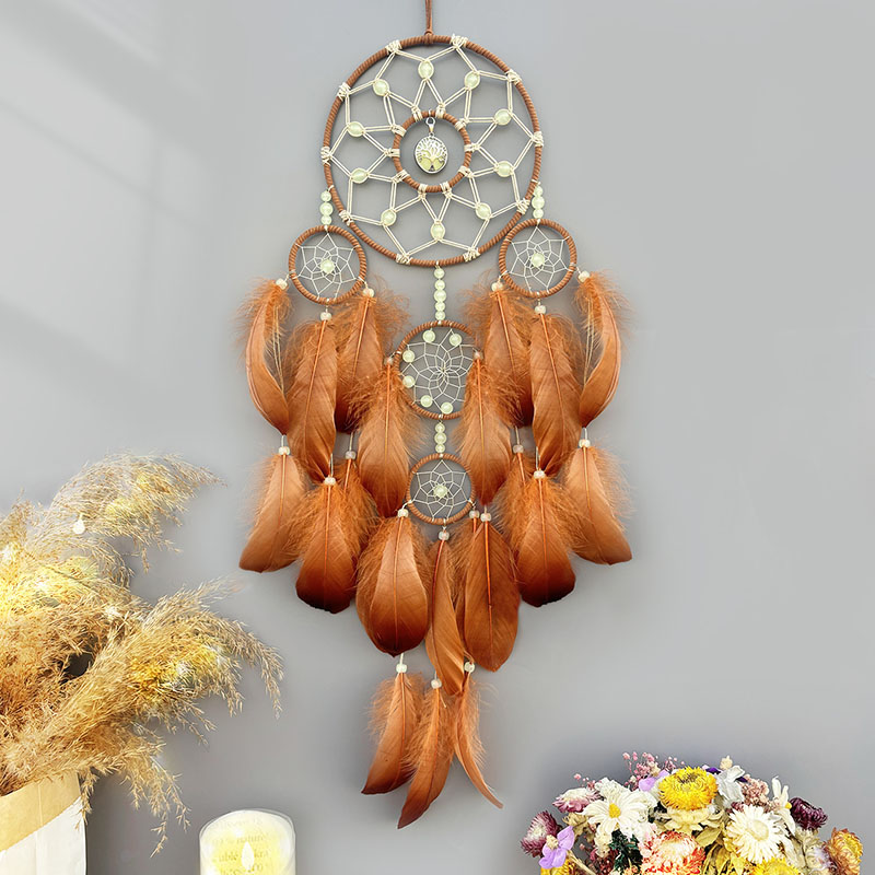Boho Wind Chimes - Boho Dream Catcher Handgeweven Veren Windgong