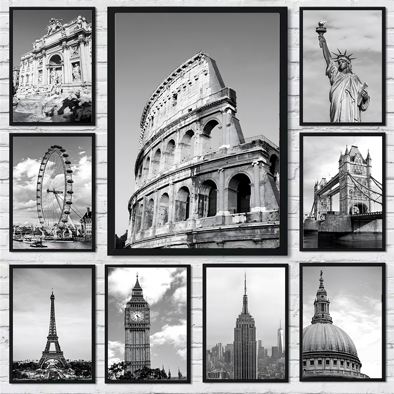 Home Decor London - Zwart-wit Rome London Tower Bridge New