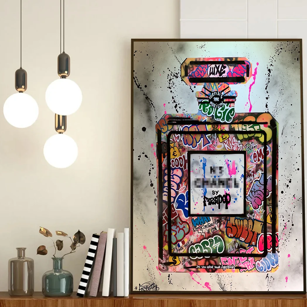 Geometric Wall Art - Abstract Street Graffiti Inkt Stijl Parfum