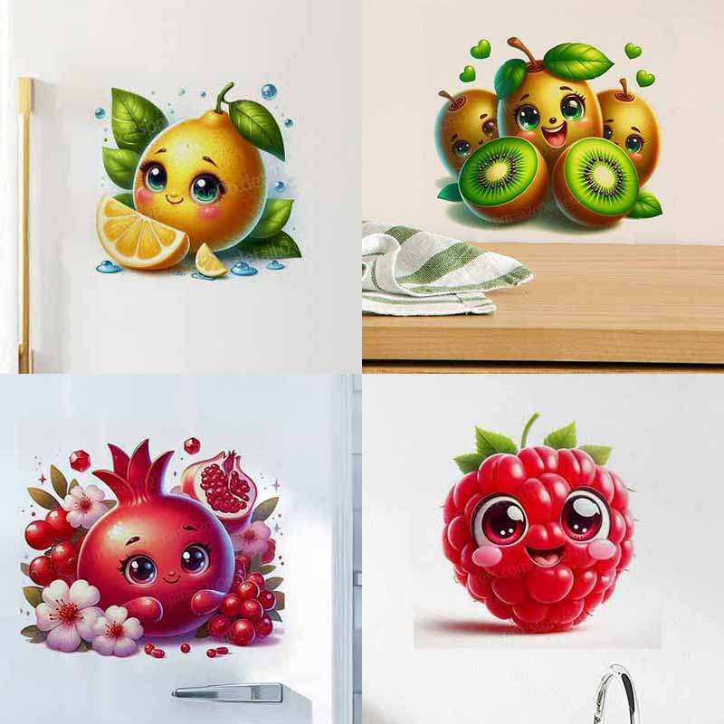 Home Decor Emoji - Leuke Fruit Emoji Muurstickers Decal Decoraties