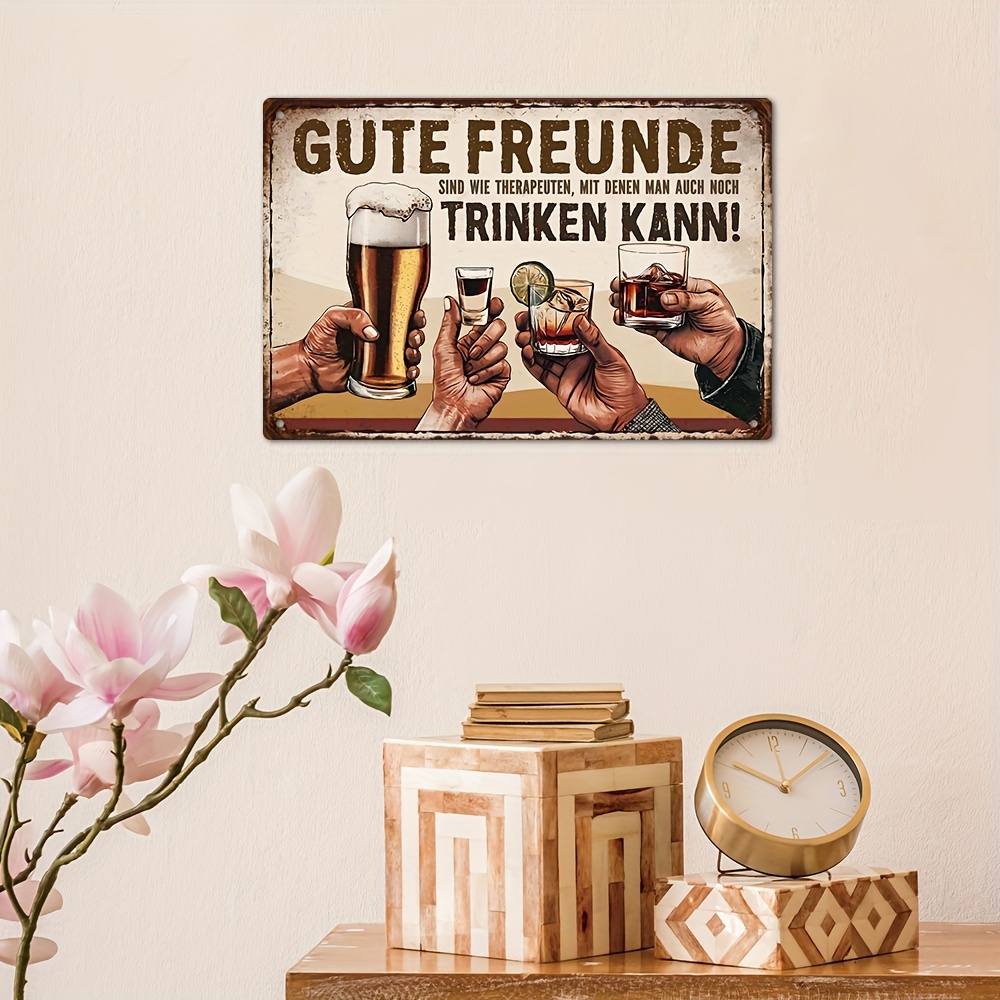 Duits vintage metalen bord, 'G - Germany Home Decor recensie en prijs