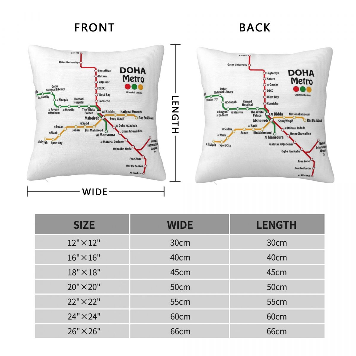 Qatar Doha Metro Kaart Vierkan - Home Decor Qatar recensie en prijs