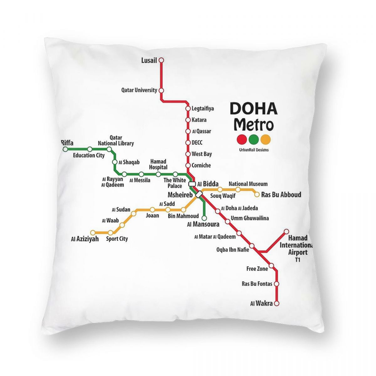 Qatar Doha Metro Kaart Vierkan - Home Decor Qatar recensie en prijs
