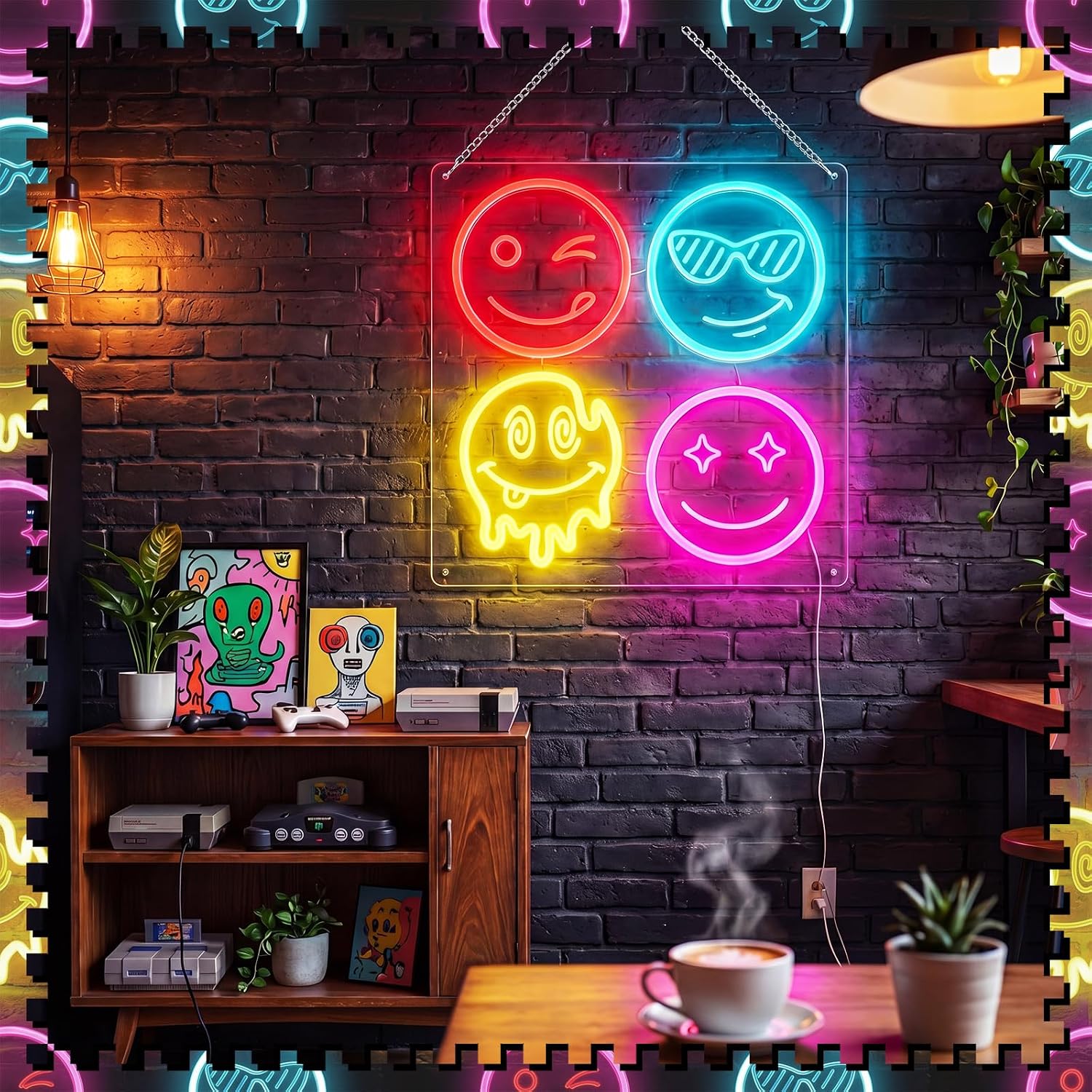 Schattig Smiley Face LED Neonb - Home Decor Emoji recensie en prijs
