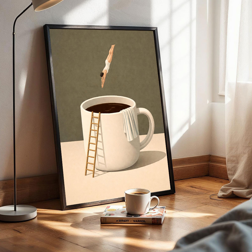 1 stuk frameloze Coffee Advent - Geometric Wall Art recensie en prijs
