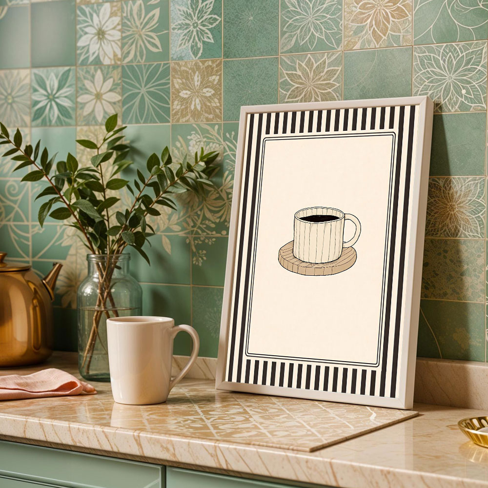 1 stuk frameloze Coffee Advent - Geometric Wall Art recensie en prijs