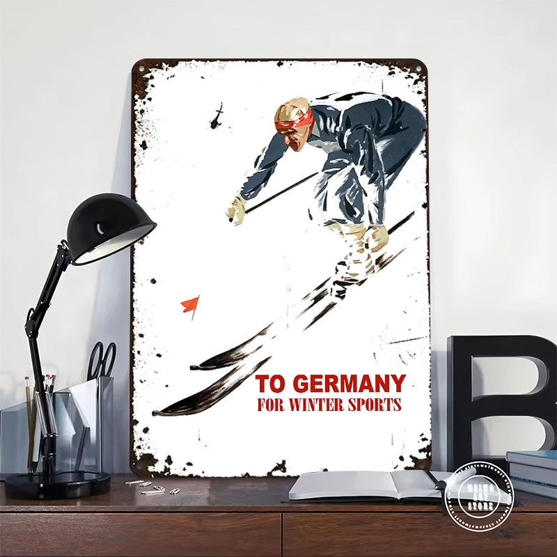 Ski naar Duitsland Metalen Pos - Germany Home Decor recensie en prijs