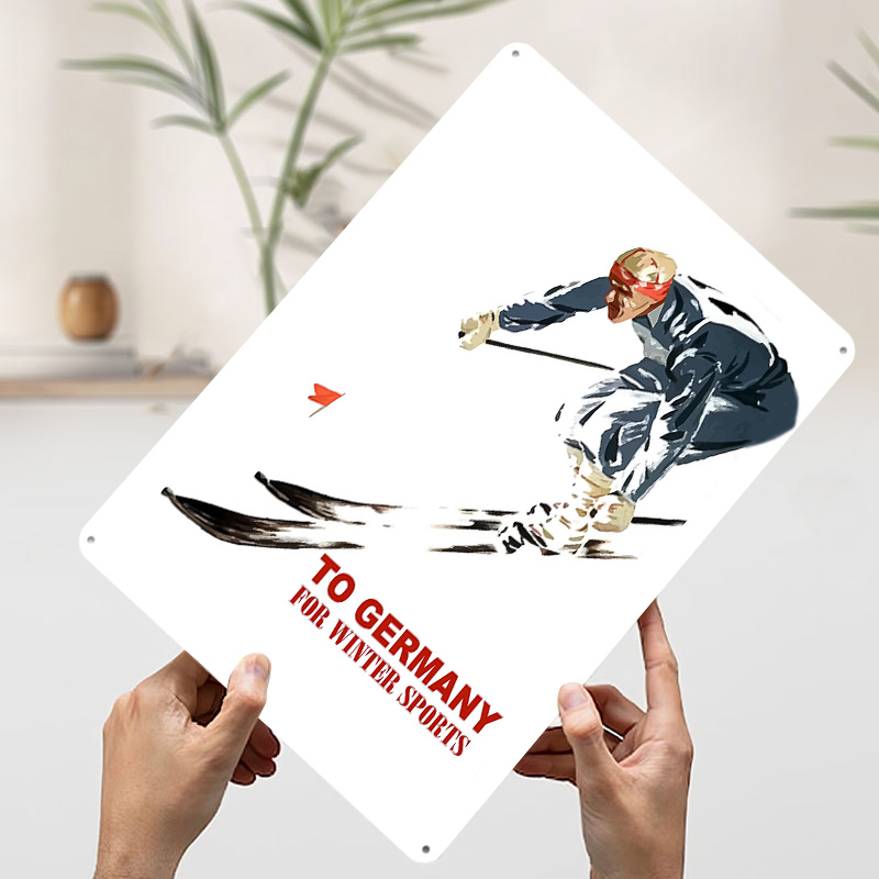 Ski naar Duitsland Metalen Pos - Germany Home Decor recensie en prijs