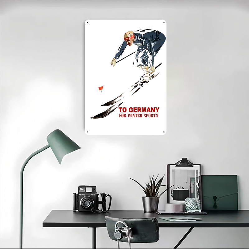 Ski naar Duitsland Metalen Pos - Germany Home Decor recensie en prijs