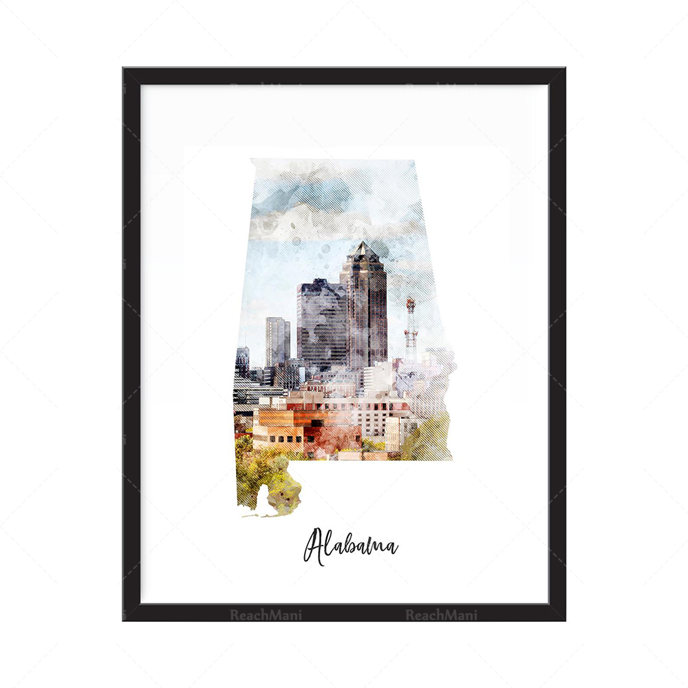 Aquarelkaart Qatar - staat, la - Home Decor Qatar recensie en prijs