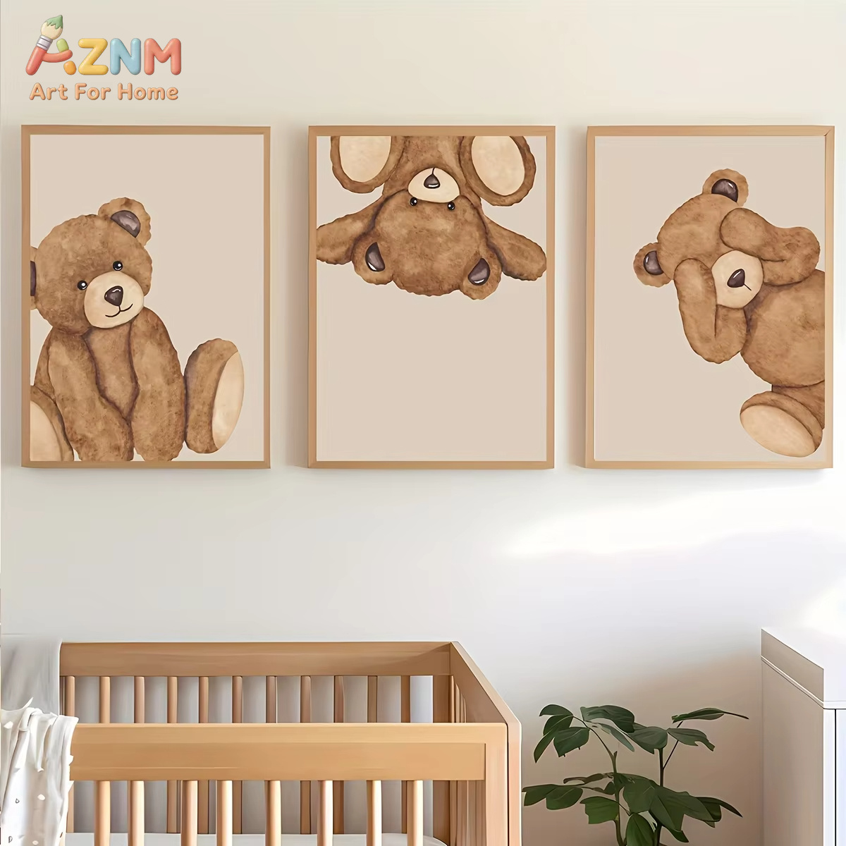 AZNM schattige bruine beer can - Geometric Wall Art recensie en prijs