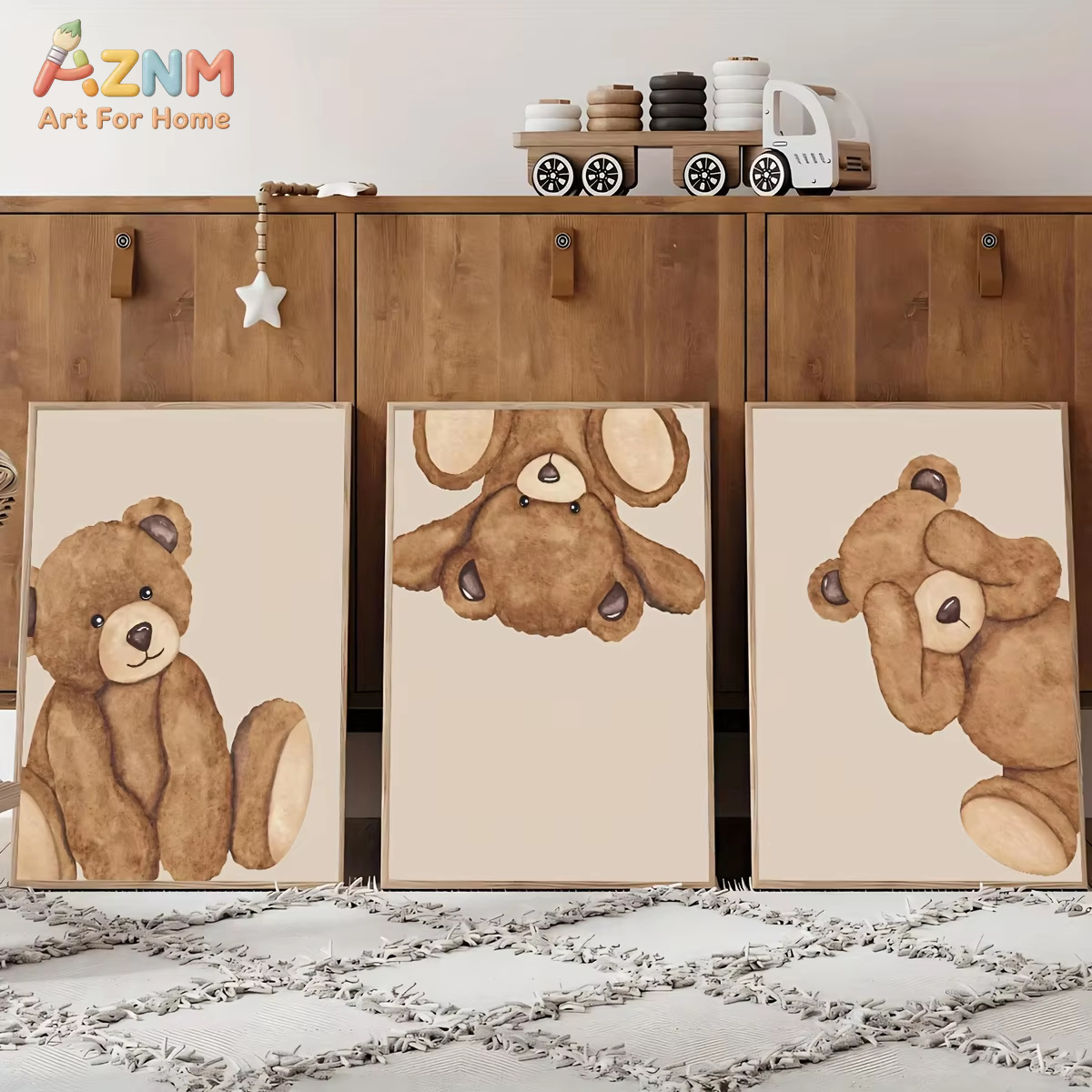 AZNM schattige bruine beer can - Geometric Wall Art recensie en prijs