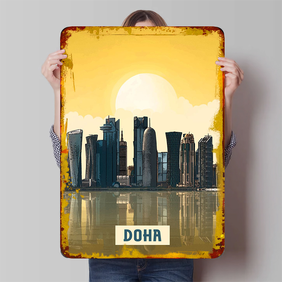 Doha Skyline Metal Wall Art Qa - Home Decor Qatar recensie en prijs