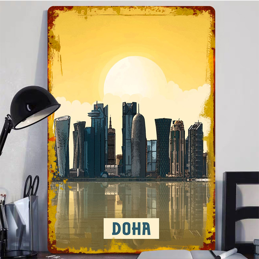 Doha Skyline Metal Wall Art Qa - Home Decor Qatar recensie en prijs