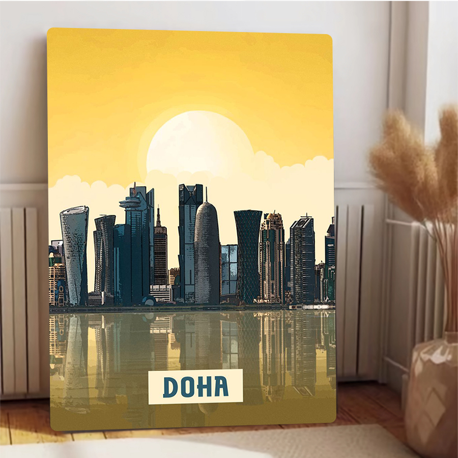 Doha Skyline Metal Wall Art Qa - Home Decor Qatar recensie en prijs
