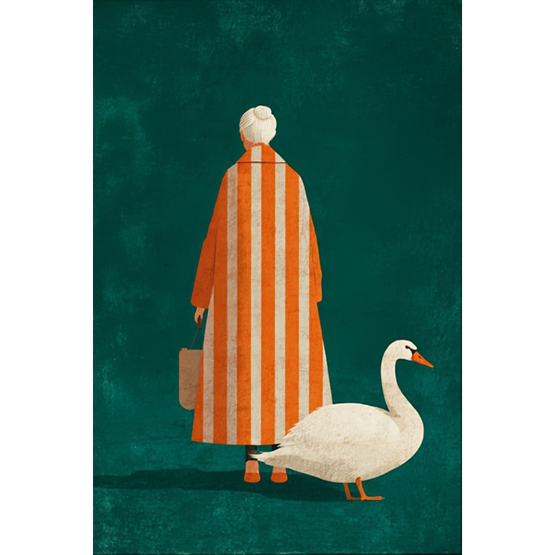 Figuur in oranje wit gestreept - Home Decor Niche recensie en prijs